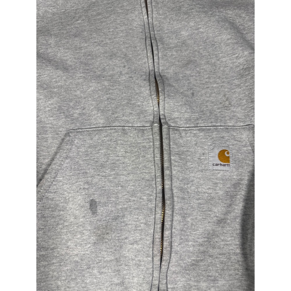 Carhartt Mens 2XL Gray Full Zip Hooded Sweatshirt Midweight Fleece Jacket 0251 - Picture 2 of 5